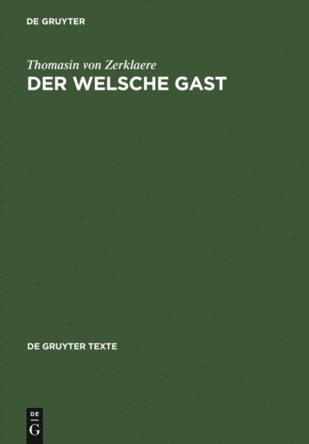 Thomasin von Zerklaere - Der Welsche Gast, E-bok