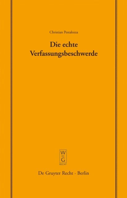 Christian Pestalozza - Die echte Verfassungsbeschwerde, E-bok. Tillgänglighet: Lägg i varukorg