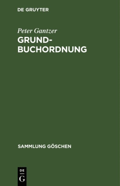 Peter Gantzer - Grundbuchordnung, E-bok