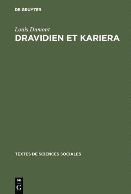 Louis Dumont - Dravidien et Kariera, E-bok