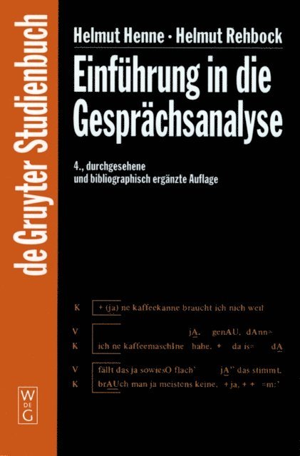 Helmut Rehbock, Helmut Henne - Einführung in die Gesprächsanalyse, E-bok