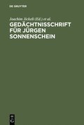 GedÃ¿chtnisschrift fÃ¼r JÃ¼rgen Sonnenschein