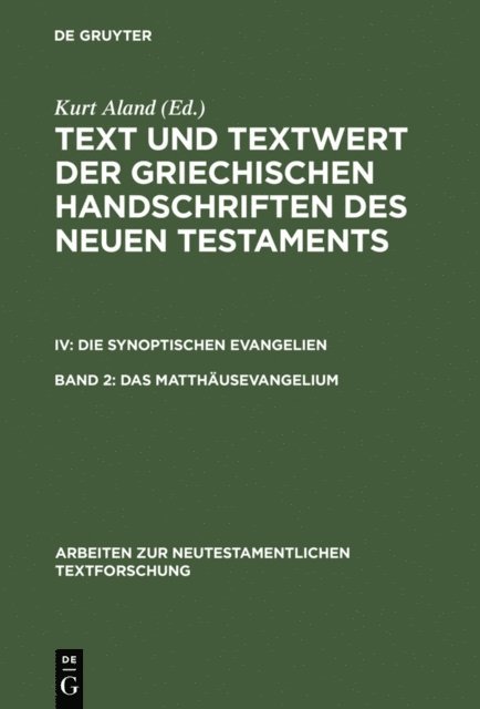 Klaus Wachtel, Barbara Aland, Kurt Aland - Das Matthäusevangelium, E-bok