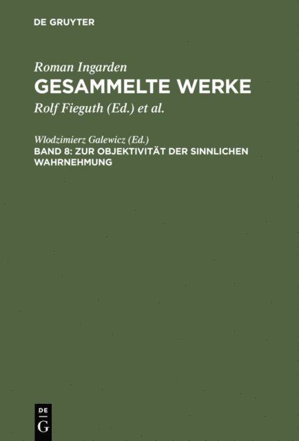 Wlodzimierz Galewicz - Zur Objektivität der sinnlichen Wahrnehmung, E-bok