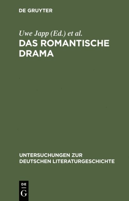 Claudia Stockinger, Stefan Scherer, Uwe Japp - Das romantische Drama, E-bok