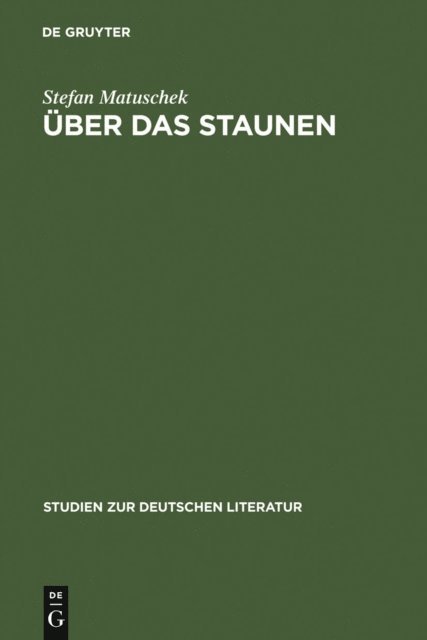 Stefan Matuschek - Über das Staunen, E-bok