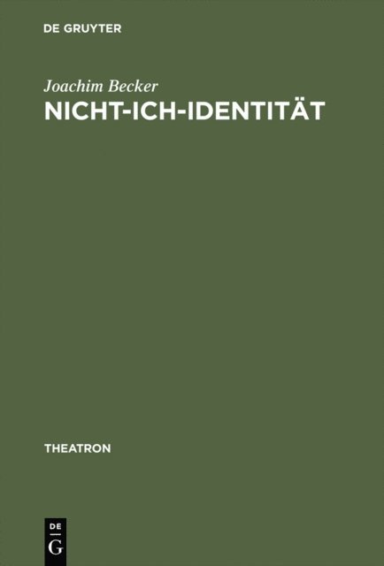 Joachim Becker - Nicht-Ich-Identität, E-bok
