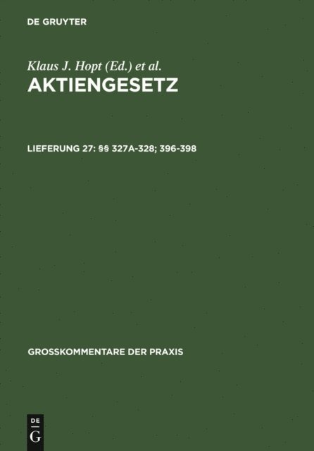 Karsten Schmidt, Holger Fleischer - §§ 327a-328; 396-398, E-bok