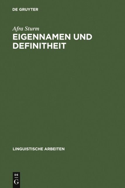Afra Sturm - Eigennamen und Definitheit, E-bok