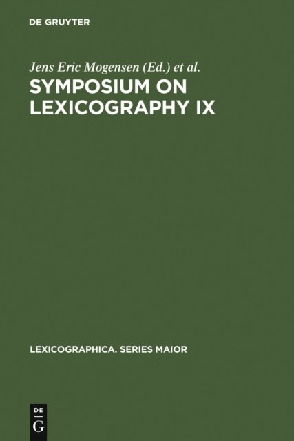Arne Zettersten, Viggo Hjornager Pedersen, Jens Eric Mogensen - Symposium on Lexicography IX, E-bok
