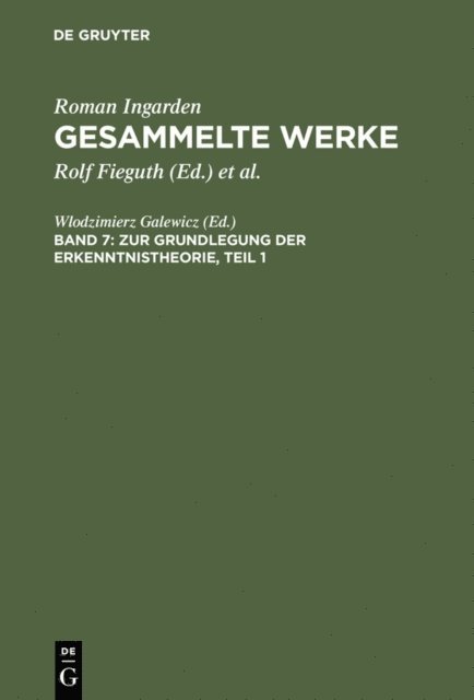 Wlodzimierz Galewicz - Zur Grundlegung der Erkenntnistheorie, E-bok