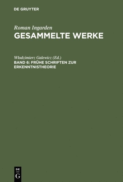 Wlodzimierz Galewicz - Frühe Schriften zur Erkenntnistheorie, E-bok