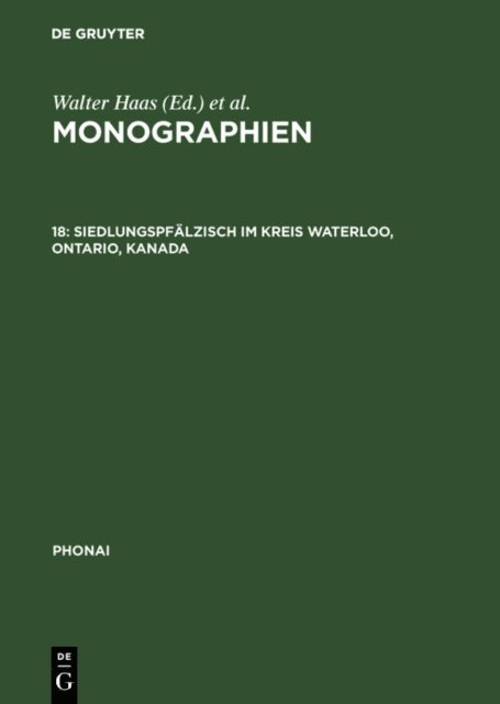 Wolfgang W. Molleken, Dieter Karch - Siedlungspfälzisch im Kreis Waterloo, Ontario, Kanada, E-bok