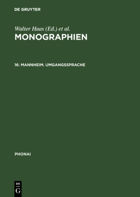 Dieter Karch - Mannheim. Umgangssprache, E-bok