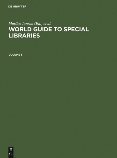 Helmut Opitz, Marlies Janson - World Guide to Special Libraries, E-bok