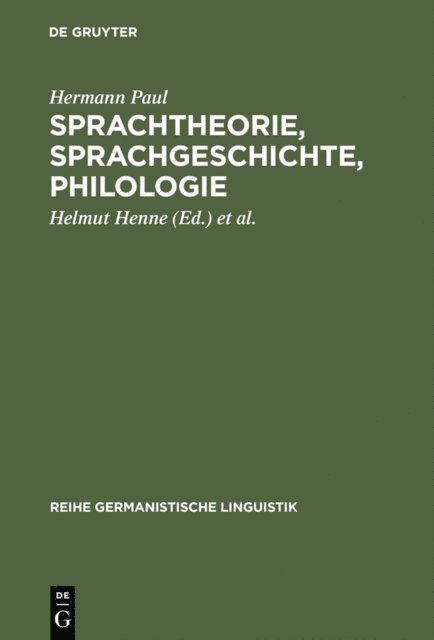 Hermann Paul, Jorg Kilian, Helmut Henne - Sprachtheorie, Sprachgeschichte, Philologie, E-bok