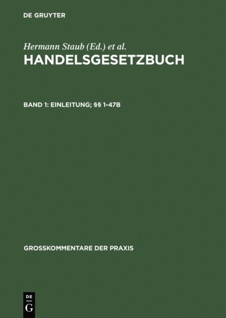 Ulrich Burgard, Jens Koch, Hartmut Oetker - Einleitung; §§ 1-47b, E-bok