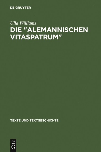 Ulla Williams - Die " Alemannischen Vitaspatrum ", E-bok