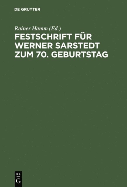Rainer Hamm - Festschrift für Werner Sarstedt zum 70. Geburtstag, E-bok