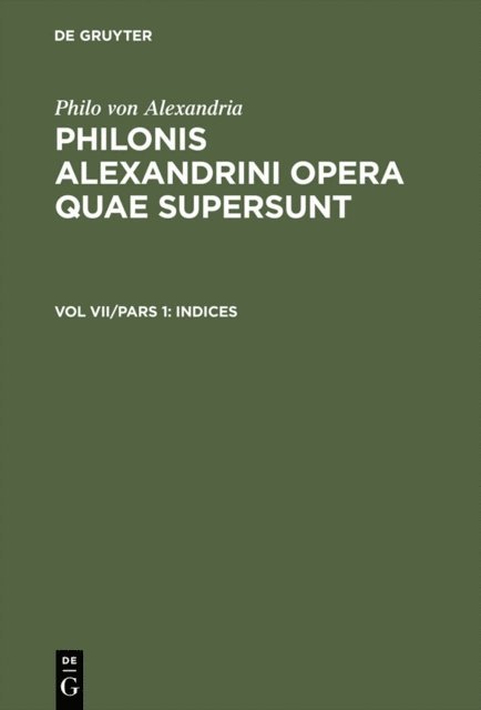 Ioannes Leisegang - Indices, E-bok