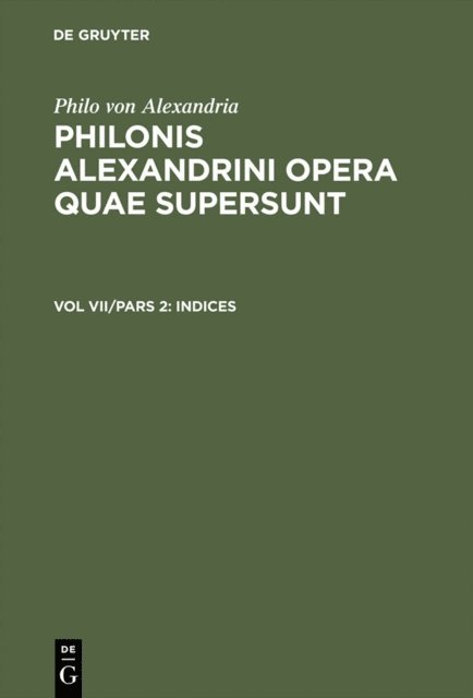 Ioannes Leisegang - Indices, E-bok