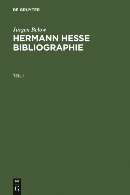 Jurgen Below - Hermann Hesse Bibliographie, E-bok