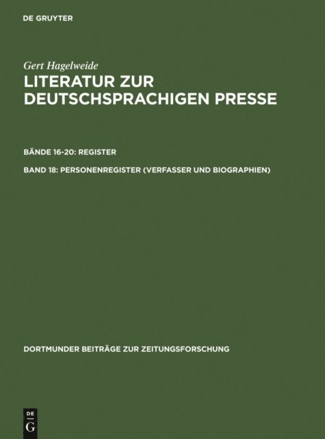 Gert Hagelweide - Personenregister ( Verfasser und Biographien ), E-bok