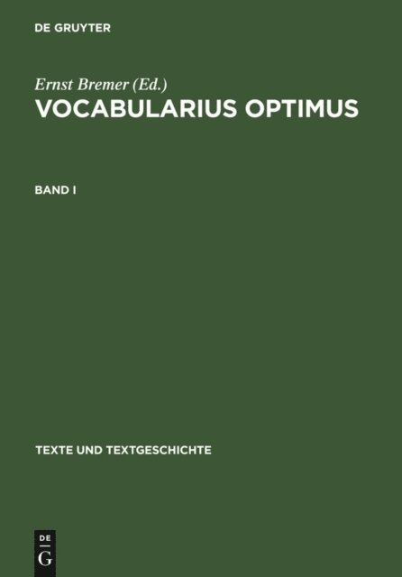 Ernst Bremer - Vocabularius optimus, E-bok