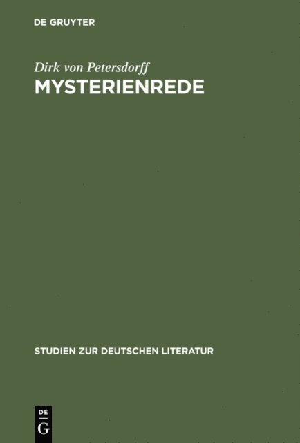 Dirk von Petersdorff - Mysterienrede, E-bok