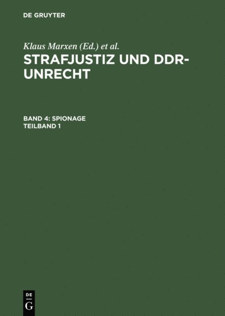 Gerhard Werle, Klaus Marxen - Spionage, E-bok