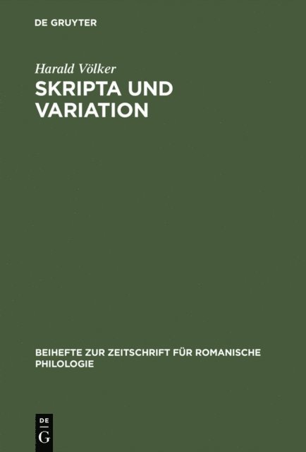 Harald Volker - Skripta und Variation, E-bok