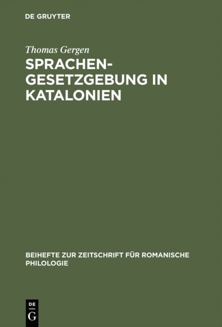 Thomas Gergen - Sprachengesetzgebung in Katalonien, E-bok