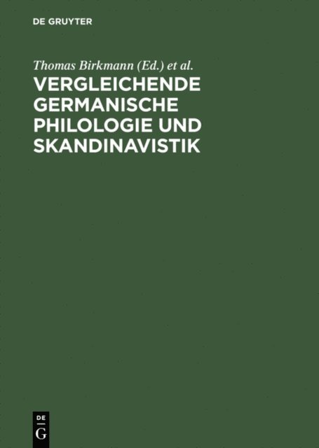 Elke Ronneberger-Sibold, Damaris Nubling, Heinz Klingenberg, Thomas Birkmann - Vergleichende Germanische Philologie und Skandinavistik, E-bok