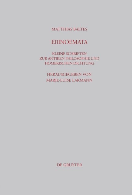 Matthias Baltes, Marie-Luise Lakmann - Epinoemata, E-bok