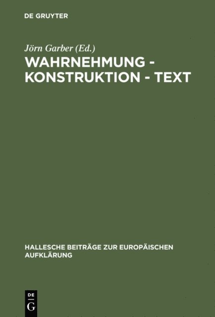 Jorn Garber - Wahrnehmung - Konstruktion - Text, E-bok