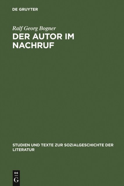 Ralf Georg Bogner - Der Autor im Nachruf, E-bok