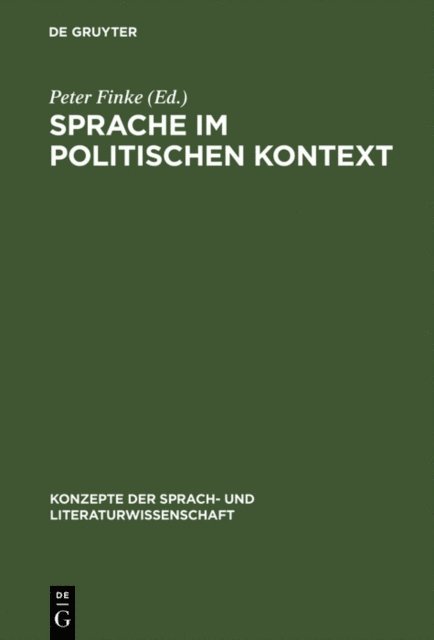 Peter Finke - Sprache im politischen Kontext, E-bok
