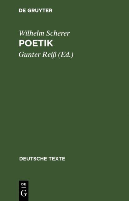 Wilhelm Scherer, Gunter Rei - Poetik, E-bok