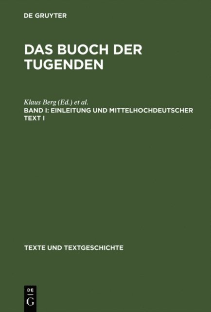 Monika Kasper, Klaus Berg - Einleitung und mittelhochdeutscher Text I, E-bok
