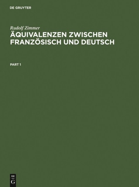 Rudolf Zimmer - Äquivalenzen zwischen Französisch und Deutsch, E-bok