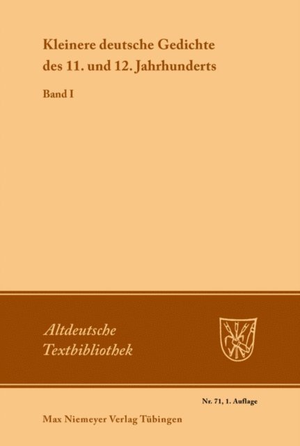 Werner Schroder - Kleinere deutsche Gedichte des 11. und 12. Jahrhunderts, E-bok