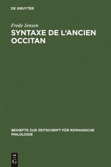 Frede Jensen - Syntaxe de l'ancien occitan, E-bok