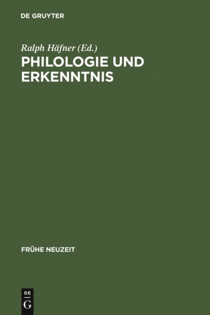 Ralph Hafner - Philologie und Erkenntnis, E-bok