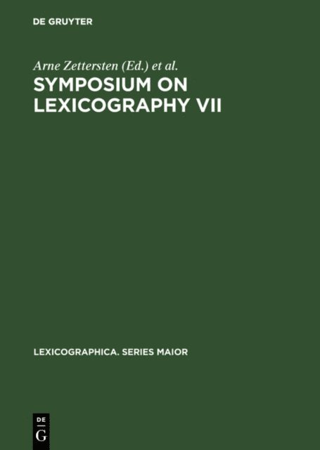 Viggo Hjornager Pedersen, Arne Zettersten - Symposium on Lexicography VII, E-bok