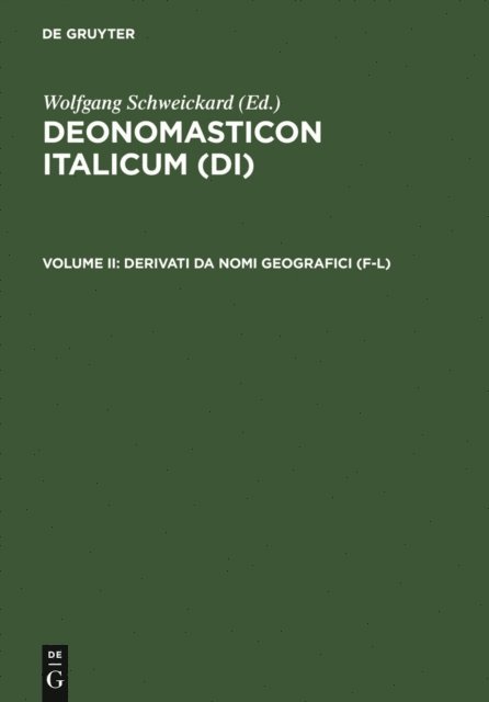 Wolfgang Schweickard - Derivati da nomi geografici (F-L), E-bok