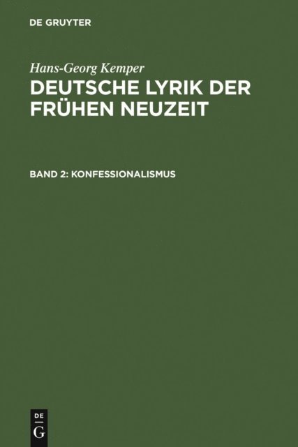Hans-Georg Kemper - Konfessionalismus, E-bok