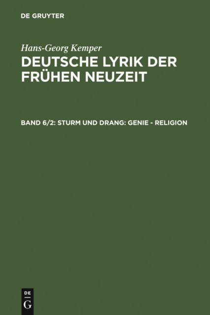 Hans-Georg Kemper - Sturm und Drang, E-bok
