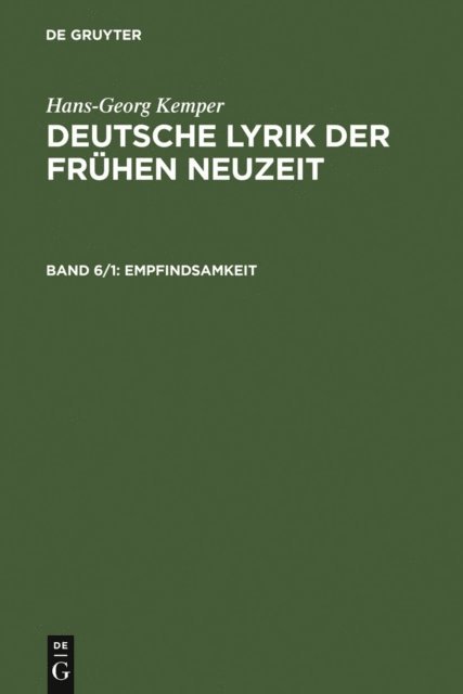 Hans-Georg Kemper - Empfindsamkeit, E-bok