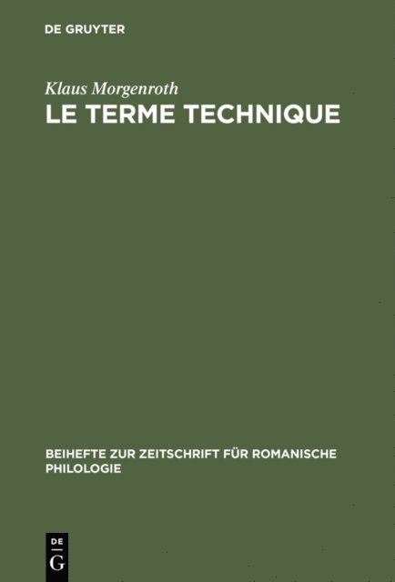 Klaus Morgenroth - Le terme technique, E-bok