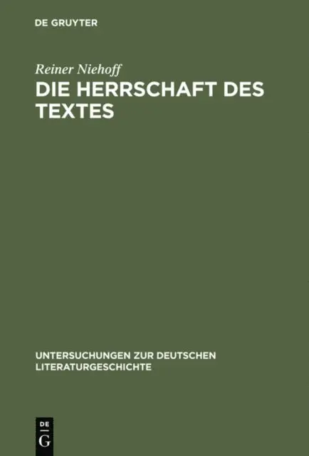 Reiner Niehoff - Die Herrschaft des Textes, E-bok. Tillgänglighet: Lägg i varukorg